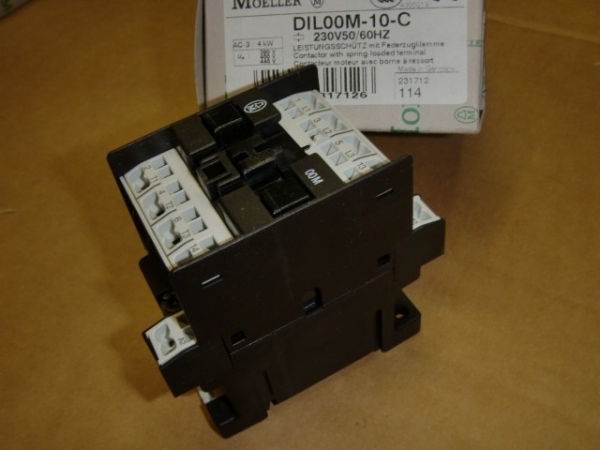 DIL00M-10-C (230V50/60Hz) Schütz 230VAC 3-pol. 4kW mit Hilfskontakt 1S